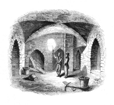 ओल्ड हाउस ऑफ लॉर्ड्स के नीचे वॉल्ट, 1845 द्वारा अज्ञात