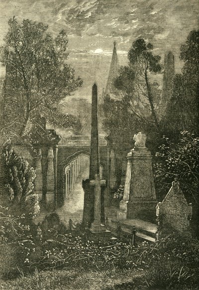 हाईगेट कब्रिस्तान में देखें, c1876। द्वारा अज्ञात