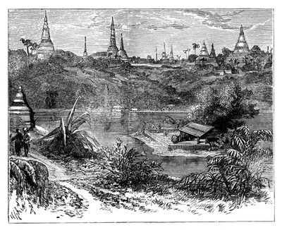रंगून, बर्मा, c1888 के पास का दृश्य द्वारा अज्ञात