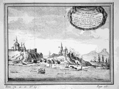 1770 के दशक में सोसवा नदी से बेरोज़ोवो का दृश्य द्वारा अज्ञात
