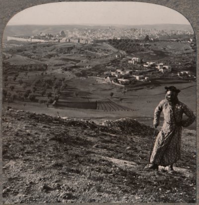 माउंट स्कोपस से यरूशलेम का दृश्य, c1900 द्वारा अज्ञात