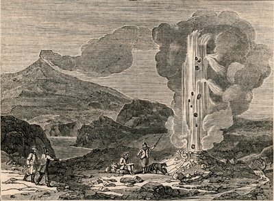 गीजर, या हॉट फाउंटेन का दृश्य, 7 दिसंबर 1833। द्वारा अज्ञात