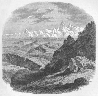 हिमालयन रेंज का दृश्य, c1880 द्वारा अज्ञात