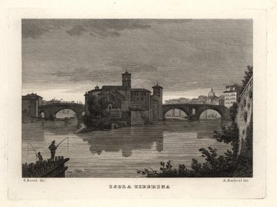 Tiber द्वीप का दृश्य, Isola Tiberina, रोम द्वारा अज्ञात