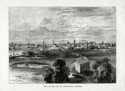 मेलबर्न, विक्टोरिया, ऑस्ट्रेलिया, 1877 के शहर का दृश्य द्वारा अज्ञात