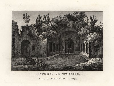 अप्सरा Egeria, Egeria nympheum, Ninfeo d'Egeria, रोम के वसंत का दृश्य द्वारा अज्ञात