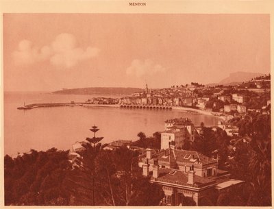1930 के गरवन बुलेवार्ड, मेंटन से लिया गया दृश्य। द्वारा अज्ञात