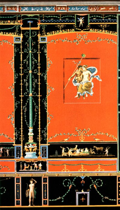 दीवार की सजावट, पोम्पी, इटली, 1928। द्वारा अज्ञात