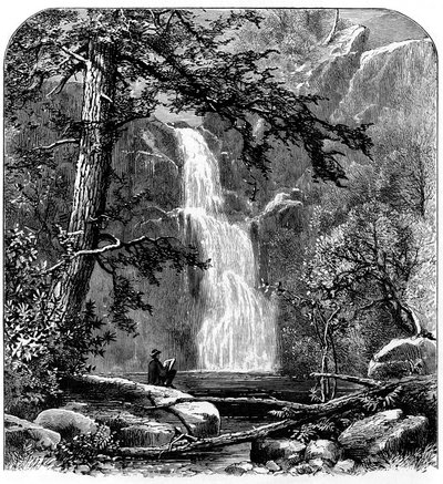 Yosemite Valley, California, USA में जलप्रपात, c1875 द्वारा अज्ञात