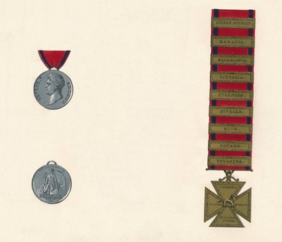 वाटरलू एंड मिलिट्री जनरल सर्विस मेडल 1793-1814, c19 वीं शताब्दी द्वारा अज्ञात