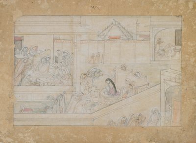 शादी की तैयारी: नाला-दमयंती श्रृंखला से फोलियो, 1775-1800। द्वारा अज्ञात