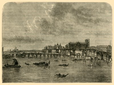 वेस्टमिंस्टर ब्रिज, 1881। द्वारा अज्ञात