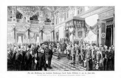 विल्हेम II और मंत्रियों ने रीचस्टैग 25 जून 1888, 1900 को खोला द्वारा अज्ञात