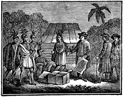 विलियम पेन विथ नेटिव अमेरिकन, इंग्लिश क्वेकर उपनिवेशवादी, 1830 द्वारा अज्ञात