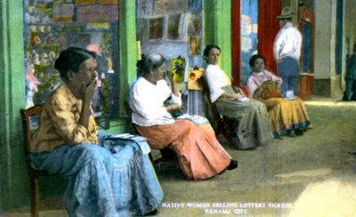 लॉटरी टिकट बेचने वाली महिलाएं, पनामा सिटी, पनामा, c1920s द्वारा अज्ञात