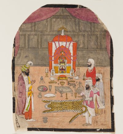 एक मंदिर में उपासक, 19वीं सदी द्वारा अज्ञात