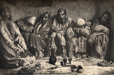 मध्य एशिया में एक अफीम डेन, &39;द वर्ल्ड इन द हैंड्स&39; का चित्रण, चार्ल्स लैपांटे (डी। 1990) द्वारा उत्कीर्ण, 1878 में द्वारा अज्ञात अज्ञात