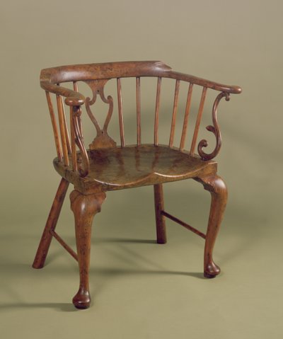 बुर यू और एल्मवुड विंडसर कुर्सी, c.1760 द्वारा अज्ञात अज्ञात