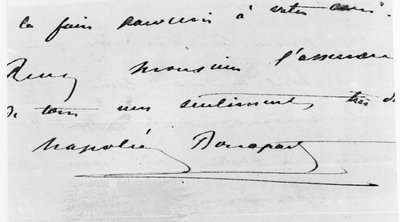 नेपोलियन बोनापार्ट (1769-1821) की लिखावट और हस्ताक्षर (कागज पर कलम और स्याही) द्वारा अज्ञात अज्ञात