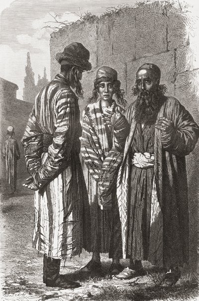 उज्बेकिस्तान की राजधानी ताशकंद के यहूदी, चार्ल्स लैपलैंट (d.1903) द्वारा उत्कीर्ण &39;द वर्ल्ड इन द हैंड्स&39; से दृष्टांत, 1878 में प्रकाशित द्वारा अज्ञात अज्ञात