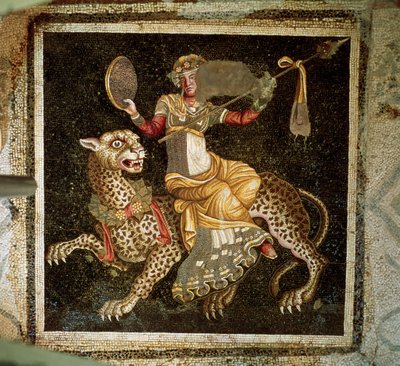डायोनिसस की मोज़ेक एक तेंदुए की सवारी c.180 ई द्वारा अज्ञात अज्ञात