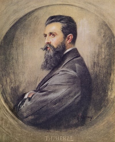 थियोडोर हर्ट्ज़ल का पोर्ट्रेट (1860-1904) (कागज पर पेस्टल) द्वारा अज्ञात अज्ञात