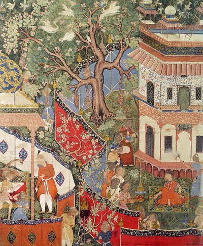 रुस्तम ने भारत या पाकिस्तान से &39;हमजानमा&39; (हमजा की किताब), सी। 1562-77 (कपास पर अपारदर्शी wc) से अपने प्यार का इज़हार करने वाली लड़की को मिहर अफरोज़ को धोखा दिया द्वारा अज्ञात अज्ञात
