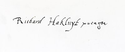 रिचर्ड हकलूइट का हस्ताक्षर (c.1552-1616) द्वारा अज्ञात अज्ञात