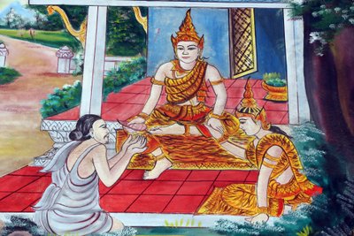 20151029, वियनतियाने, लाओस: वाट इनपेंग बौद्ध मंदिर। जातक कथाएँ बुद्ध के पिछले जीवन के बारे में आख्यान हैं (अर्थात, बुद्ध बनने के लिए आखिरी बार उनके जन्म से पहले) द्वारा अज्ञात