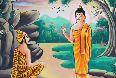 20151103, कासी, लाओस : शाक्यमुनि बुद्ध के जीवन की कहानी को दर्शाती पेंटिंग द्वारा अज्ञात