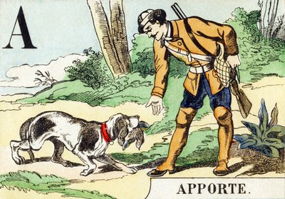A: Apporte - हंटिंग वर्णमाला, c.1890 (उत्कीर्णन) द्वारा अज्ञात