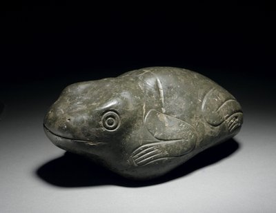 एक दुर्लभ एज़्टेक पत्थर मेंढक, c.1200-1521 द्वारा अज्ञात