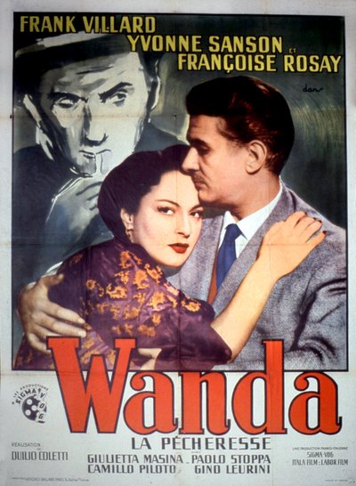 फ्रैंक विलार्ड यवोन सनसन और फ्रेंकोइस रोजे 1952 के साथ डुइलियो कोलेटी द्वारा फिल्म वांडा ला पेचेरेस का पोस्टर द्वारा अज्ञात