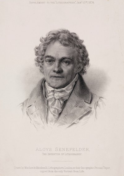 एलोइस सेनेफेल्डर, लिथोग्राफी के जर्मन आविष्कारक, c1810 द्वारा अज्ञात