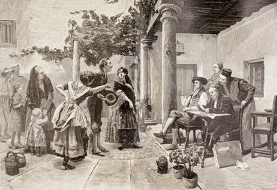 एंटे एल अल्काल्डे (महापौर से पहले), स्पेनिश कलाकार जूलियो वर्म्स की एक पेंटिंग के बाद, 'एल मुंडो इलस्ट्राडो' से, बार्सिलोना प्रकाशित हुआ द्वारा अज्ञात