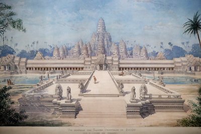 एशियाई सभ्यता संग्रहालय, अंगकोर, कंबोडिया के पवित्र शहर की खोज, लुई डेलापोर्टे और हेनरी डेवेरिन, सिंगापुर, 2018 (फोटो) द्वारा बेयोन के पूर्वी हिस्से का दृश्य (फोटो) द्वारा अज्ञात