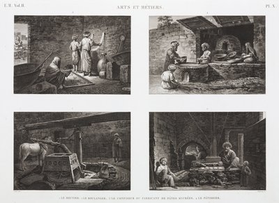 बेकरी और कन्फेक्शनरी बेकर्स और मिठाई बनाने वाले, मिस्र, c 1798 द्वारा अज्ञात