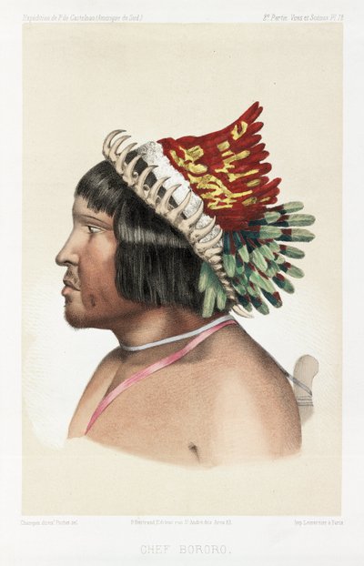 बोरोरो प्रमुख, दक्षिण अमेरिका, सी 1843-1847-18 द्वारा अज्ञात