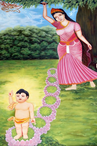 चुआ तू क्वांग बौद्ध मंदिर। राजकुमार सिद्धार्थ गौतम, बुद्ध एक बच्चे के रूप में। कहा जाता है कि बच्चा पूरी तरह से जागकर पैदा हुआ था। वह बोल सकता था, और उसने अपनी मां से कहा कि वह सारी मानव जाति को दुख से मुक्त करने आया है। वुंग ताऊ। वियतनाम। द्वारा अज्ञात