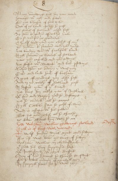 Wyntoun के क्रॉनिकल एंड्रयू की प्रति, फोल 319 वर्सो, विवरण, c.1550 (कागज पर स्याही) द्वारा अज्ञात
