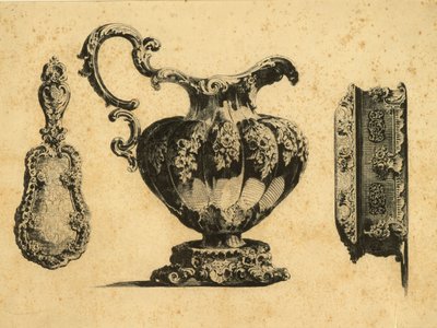प्रिंस पावेल (पॉल) ग्रिगोरीविच डेमिडॉफ (1738-1821) द्वारा तीन सौंदर्य सामानों को चित्रित करते हुए उत्कीर्णन द्वारा अज्ञात