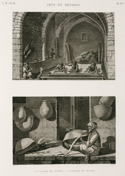 फैब्रिकेशन, अन्य चटाई बनाने वाले और टोकरी-बुनकर, मिस्र, c 1798 द्वारा अज्ञात