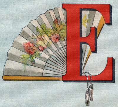 प्रशंसक। "Alphabet de ma petite fille" में उत्कीर्णन। बर्नार्डिन-बेचेट एंड फिल्स, बुकसेलर-प्रकाशक, पेरिस, 1895 के आसपास। कैनवास पर अटूट एल्बम। बिब्लियोथेक डेस बेब्स। 12 पृष्ठ। एक पठन विधि और एक दृष्टांत सहायक युक्त एल्बम। मंद: २९,५ द्वारा अज्ञात