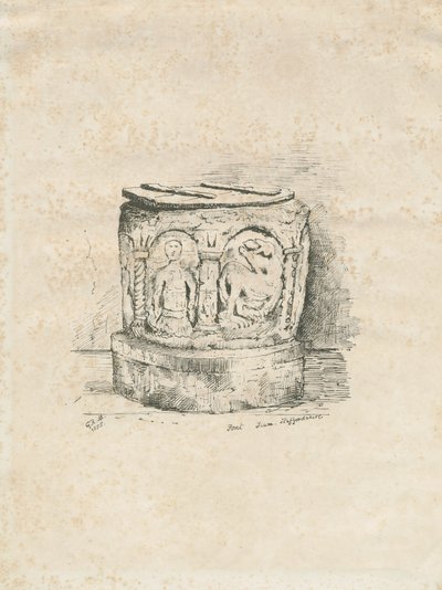 इलम चर्च में फ़ॉन्ट: लिथोग्राफ, 1855 द्वारा अज्ञात