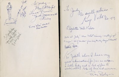 फ्रेंक एल। बॉम द्वारा &39;द विजार्ड ऑफ ओज़&39; के फ्रंट फ़्री एंडपेपर, फ़िल्म के कलाकारों और चालक दल के सदस्यों द्वारा जूडी गारलैंड के लिए उत्कीर्ण द्वारा अज्ञात
