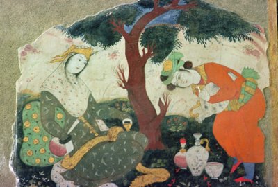 ग्रेट हॉल में शैली की पेंटिंग, c.16वीं सदी (फ्रेस्को) द्वारा अज्ञात