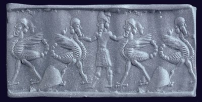 एक नव-बाबुल सिलेंडर सिलेंडर से छाप, c.750-600 ईसा पूर्व द्वारा अज्ञात