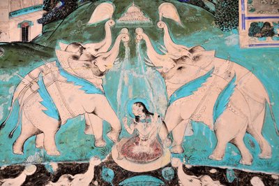 भारत, राजस्थान, बूंदी: चित्रा शाला पैलेस फ्रेस्को (18वीं और 19वीं शताब्दी) (फोटो) द्वारा अज्ञात