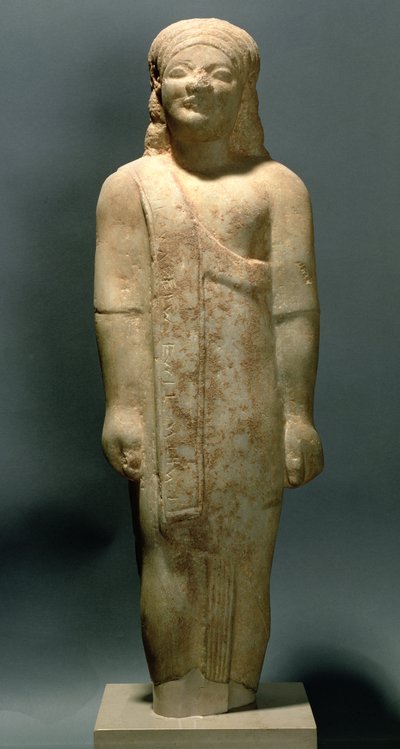 कौरोस डायोनिसर्मोस, ग्रीक, पुरातन काल, c.600 ईसा पूर्व (पत्थर) द्वारा अज्ञात