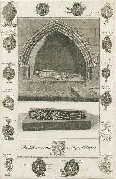 मावेसिन रिडवेयर - ह्यूगो मावेसिन का मकबरा: उत्कीर्णन, 1785 द्वारा अज्ञात